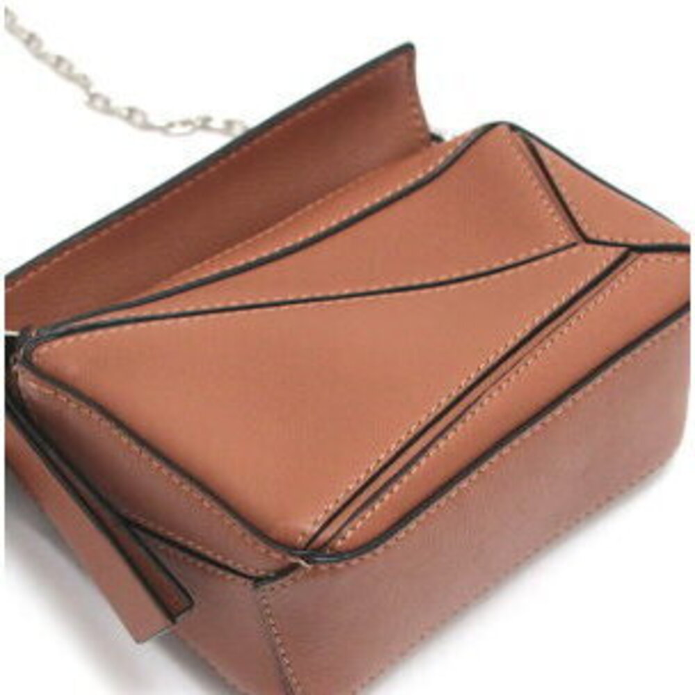 LOEWE Puzzle Bag Chain Shoulder Leather Brown - Picture 4 of 6